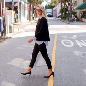 MM. LAFLEUR New York Ginger Pump Stiletto Pointed Toe Heels Black Leather 37